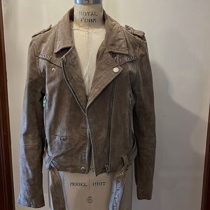 Blank NYC Tan/Mauve Suede Bomber Jacket L